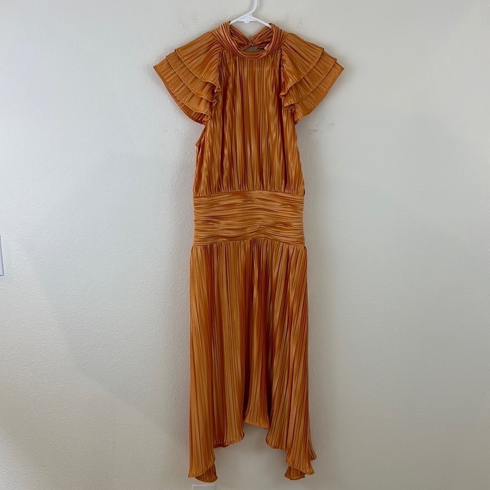 BTFL - Life Pleated Gold Boho Maxi Dress